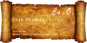 Csik Olimpia névjegykártya